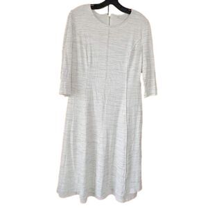 Cato Dress Gray White Speckle Shift Lined Office Church Zip Back Business Casual